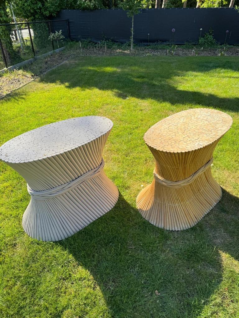 Eettafel MC Guire 1970 bamboe- 2 stuks, Ophalen, Gebruikt, 100 tot 150 cm, 50 tot 75 cm