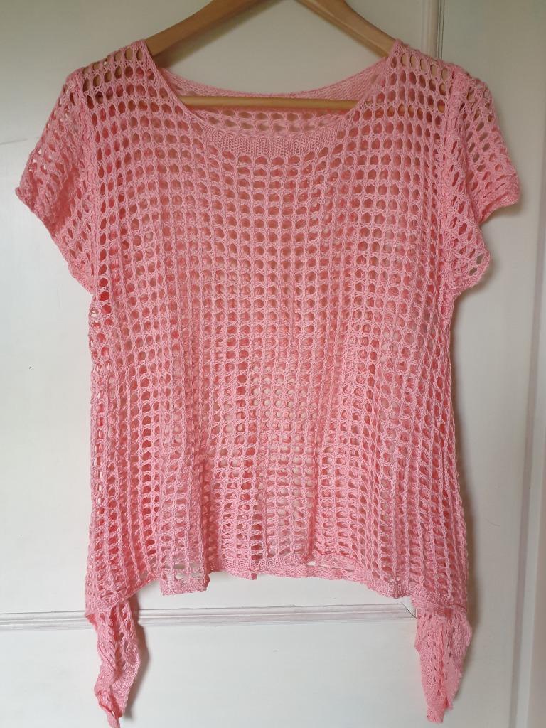 roos topje/tuniek gaatjes langere zijkanten kapmouw Nieuw TU, Maat 38/40 (M), Nieuw, Ophalen of Verzenden, Korte mouw