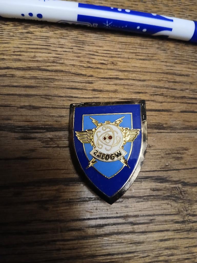 Vleugelbedeltje met Fae 22 logo, Verzenden, Landmacht, Embleem of Badge