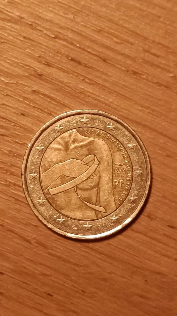 Pièce de 2 euros France anniversaire du ruban rose, Enlèvement ou Envoi, France, 2 euros, Monnaie en vrac