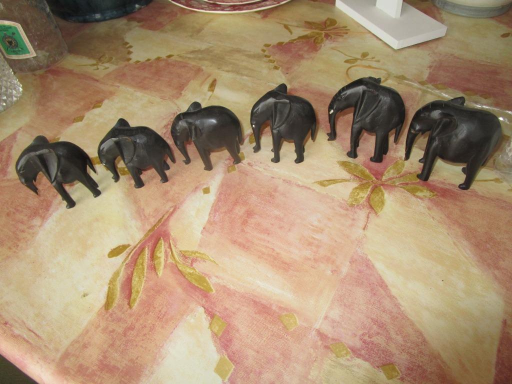 serie elephants  en ebene, Antiquités & Art, Art | Sculptures & Bois, Envoi