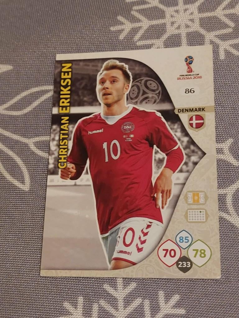 Voetbalkaart/Panini/Christian Eriksen/Denemarken/WK 2018, Envoi, Comme neuf, Cartes de joueur