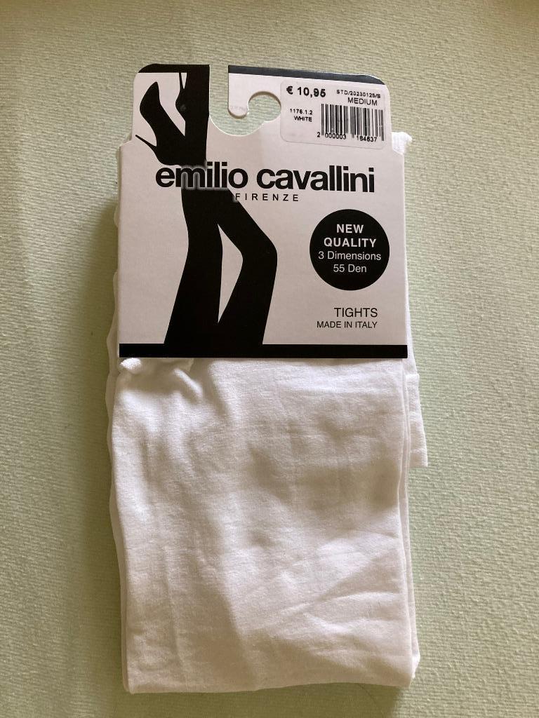 Collants blancs neufs Emilio Cavallini 55Den taille M, Neuf, Enlèvement ou Envoi, Taille 40/42 (M), Emilio Cavallini