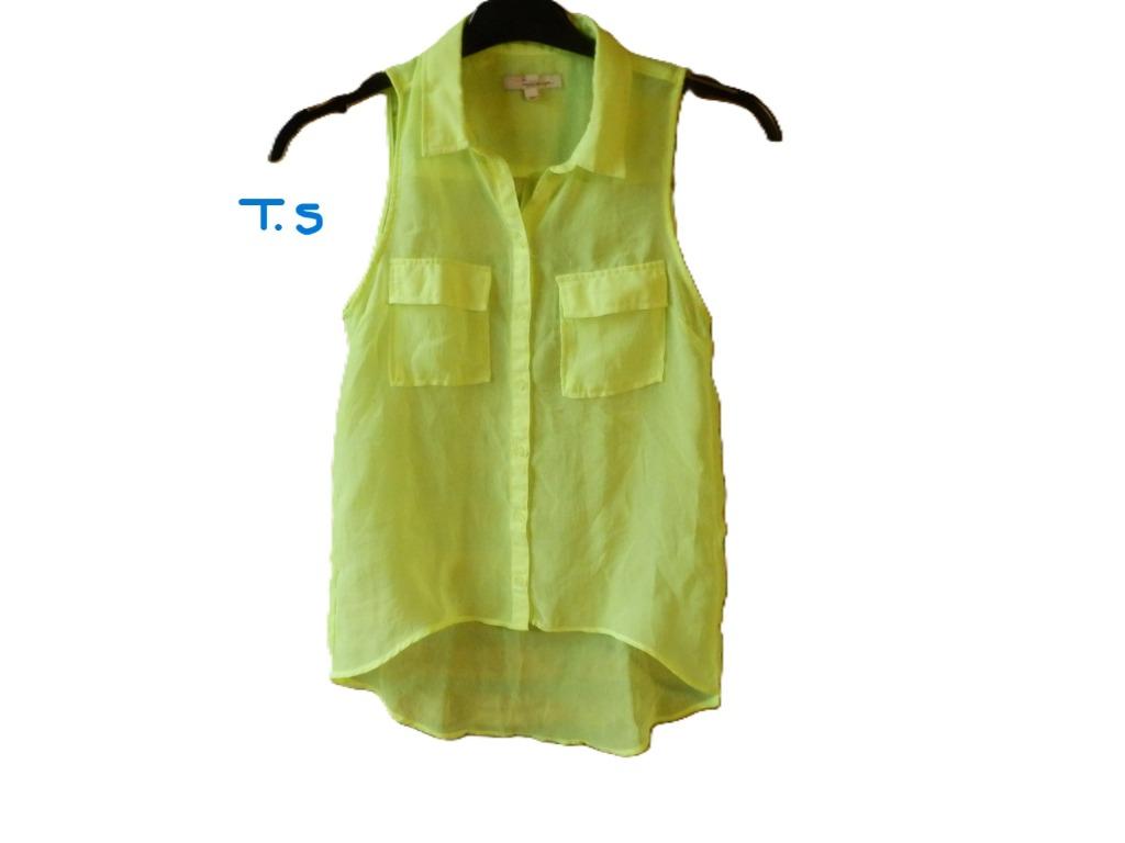 (10)- chemisier femme t.36 jaune fluo - berska -, Kleding | Dames, Blouses en Tunieken, Berska, Geel, Ophalen of Verzenden, Zo goed als nieuw