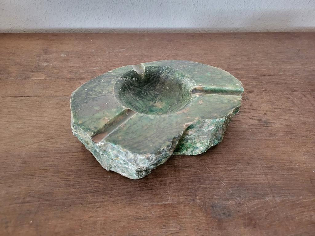 Grand cendrier vintage en albatre vert, Enlèvement ou Envoi