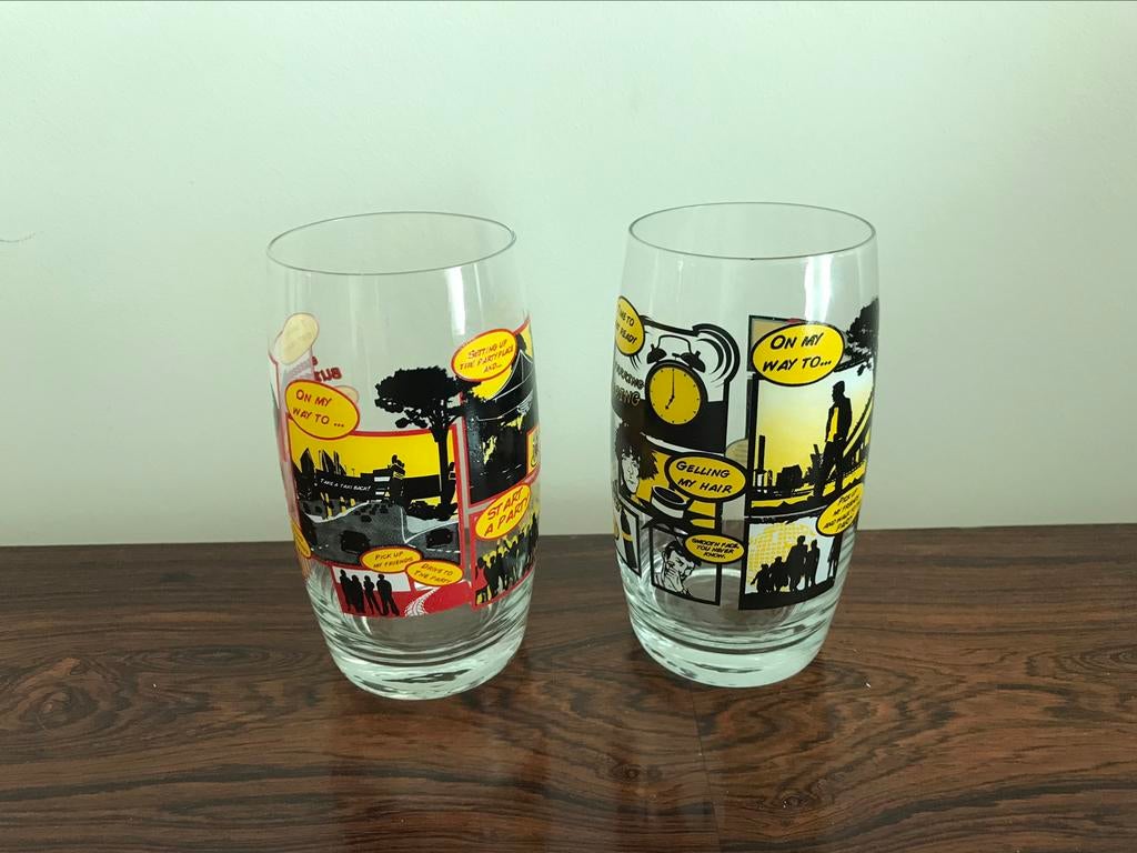 J&B Set van 2 whisky glazen leuk decor, Ophalen of Verzenden