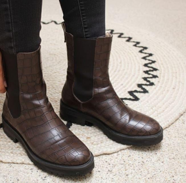 Chelsea boots Croco Choco - maat 35, Ophalen, Bruin, Lage of Enkellaarzen, Zo goed als nieuw