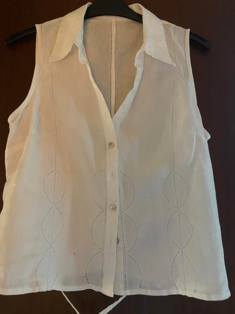 Blouse sans manches à rubans, Enlèvement ou Envoi, Melvin, Comme neuf, Blanc