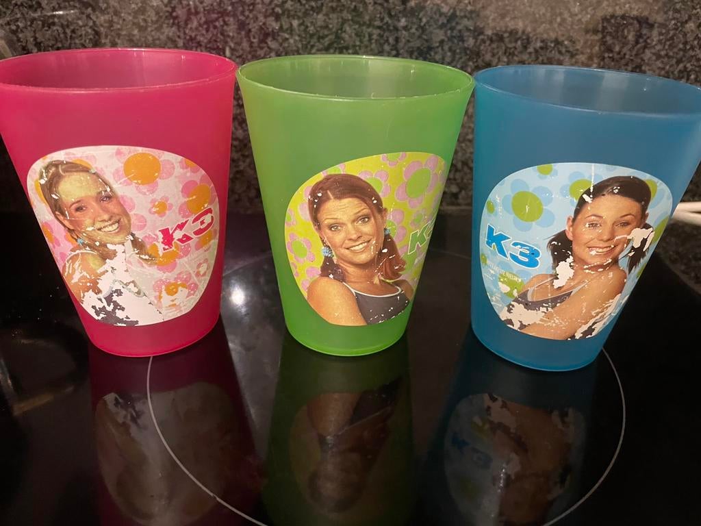 K 3 DRINKBEKERS RETRO, Verzamelen, Ophalen, Gebruikt