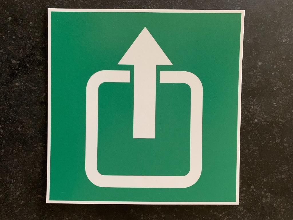 Nood- en Evacuatiebord pictogram Pijl Uitgang Exit, Receptie of Entree, Ophalen of Verzenden, Nieuw zonder verpakking, Inrichting