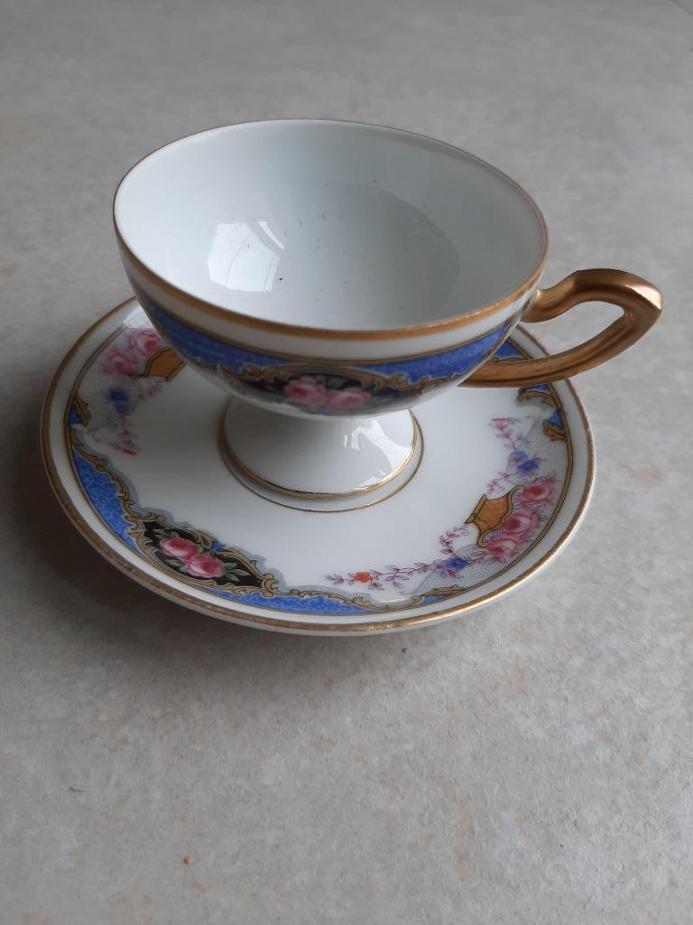 Tasse à moka vintage, avec soucoupe  Plankenhammer Bavaria, Antiquités & Art, Enlèvement ou Envoi
