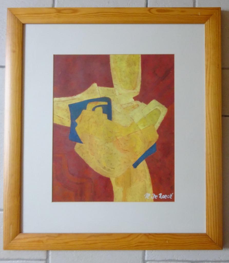 Michel De Roeck, Gouache, 46 x 38, Compositie, Antiquités & Art, Art | Peinture | Moderne, Enlèvement