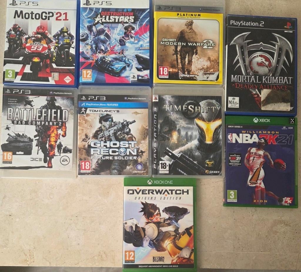 Jeux PS5 PS3 PS2 XBOX, Enlèvement, Comme neuf