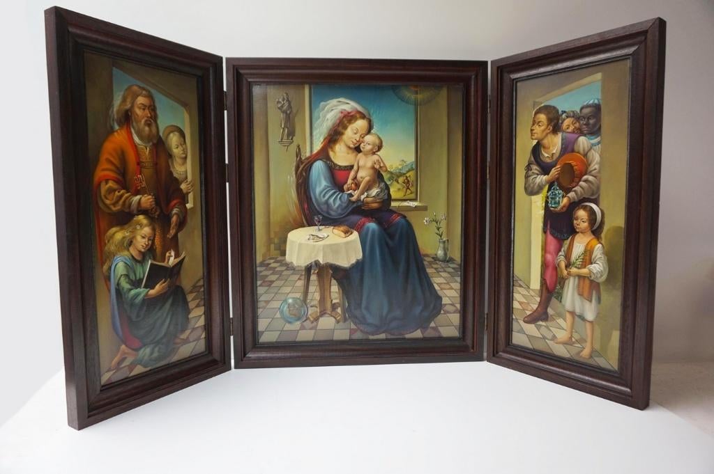 Maria met kind, drieluik, Antiek en Kunst, Ophalen