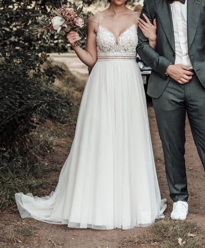 Trouwjurk Pronovias Cleo, Kleding | Dames, Trouwkleding en Trouwaccessoires, Zo goed als nieuw, Trouwjurk, Ophalen