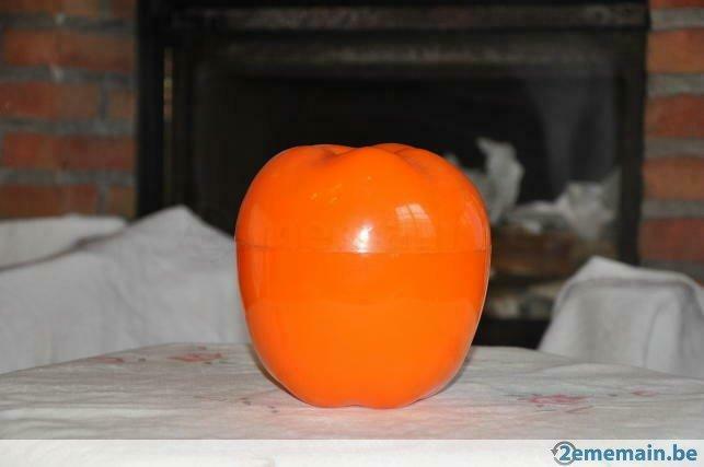 seau a glaçon pomme orange vintage, Antiquités & Art, Curiosités & Brocante