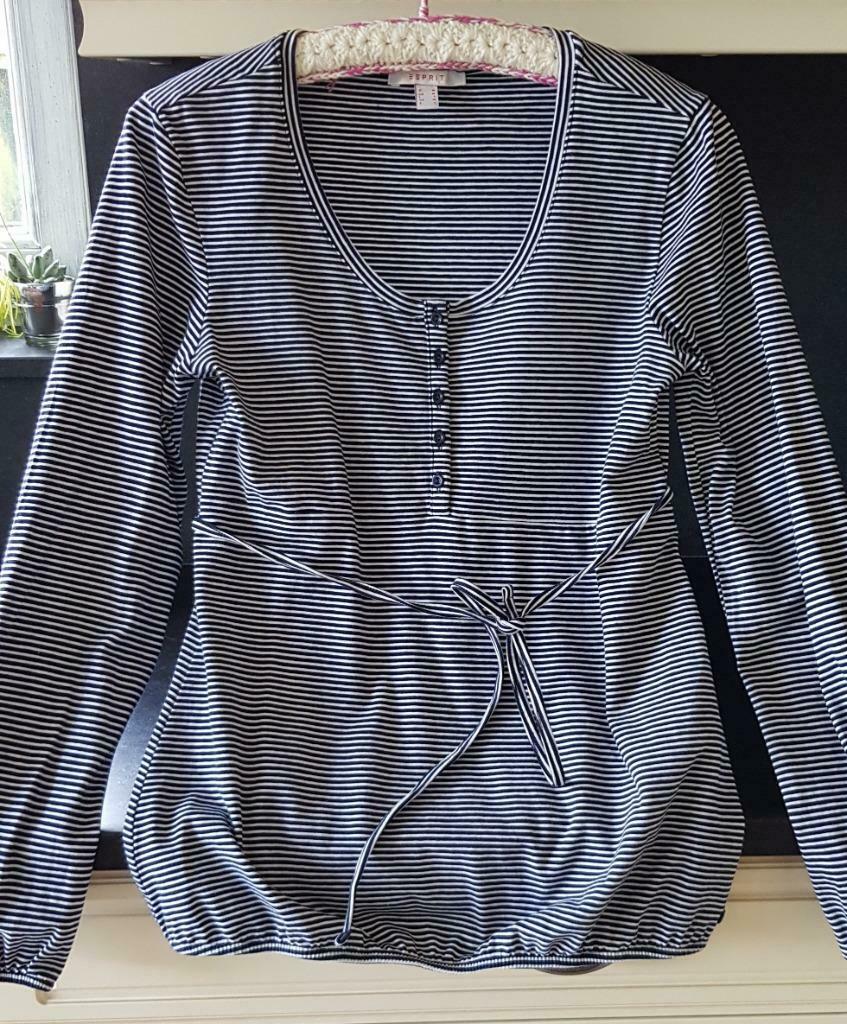 Esprit zwangerschaps longsleeve blauw-wit gestreept M, Kleding | Dames, Zwangerschapskleding, Zo goed als nieuw, Blouse of Tuniek