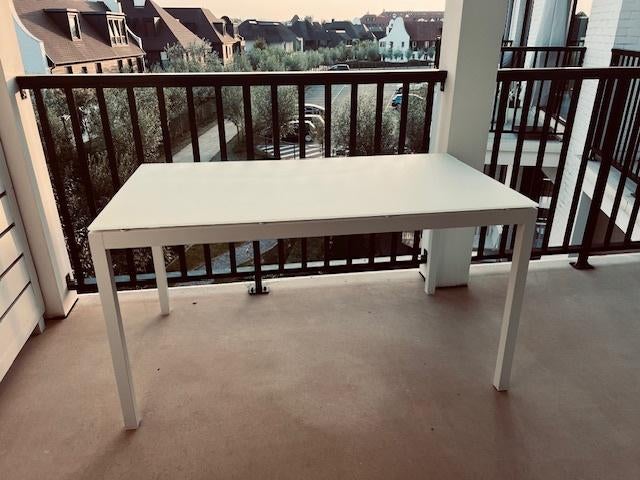 tuintafel - melkglas tafelblad, Ophalen, Zo goed als nieuw, Rechthoekig, Metaal