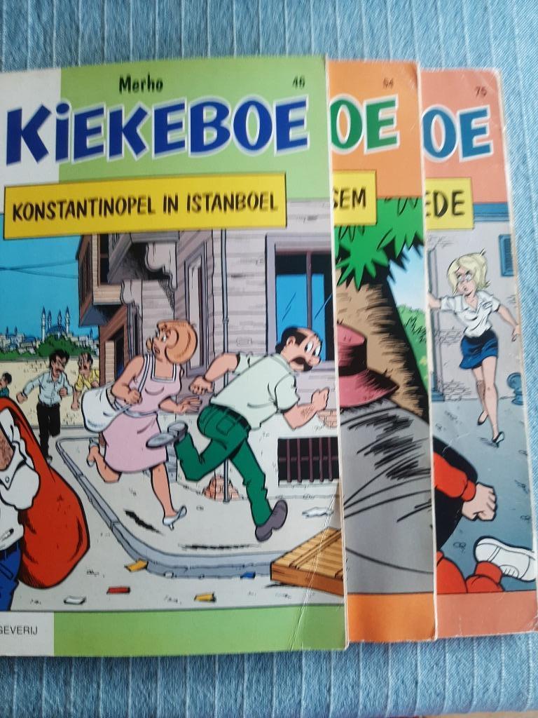 3 x KIEKEBOE EERSTE DRUK, Boeken, Meerdere stripboeken, Ophalen, Gelezen, Merho