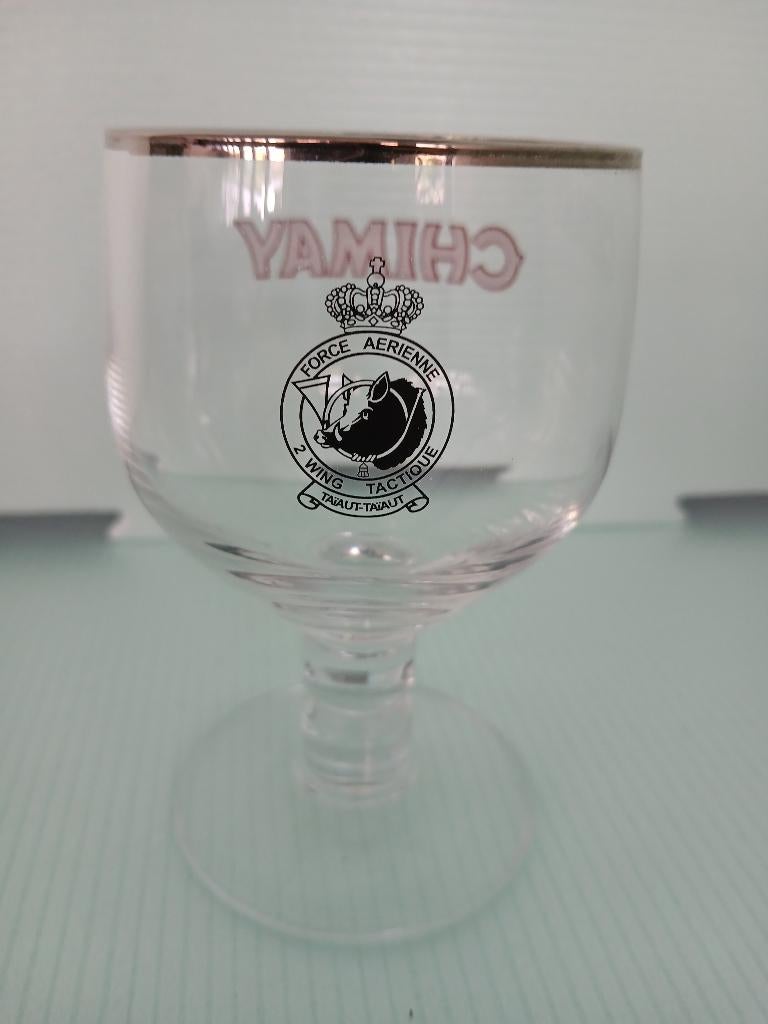 Klein glas op standaard (17,5cl) CHIMAY 2e vleugel, Verzamelen, Ophalen of Verzenden, Zo goed als nieuw, Glas of Glazen, Overige merken