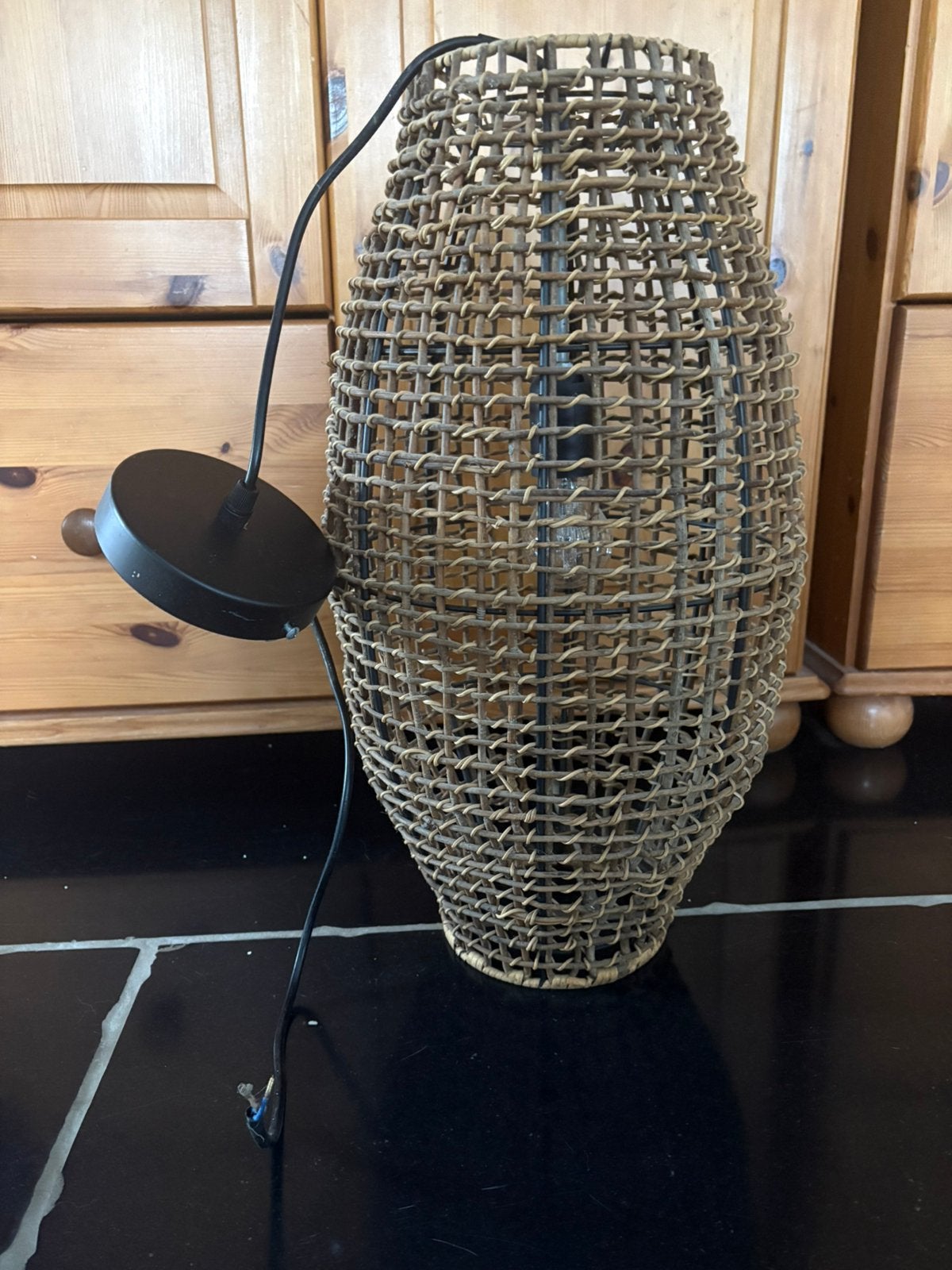 Lampe de plafond - osier, Enlèvement ou Envoi, Utilisé, Autres matériaux, Autres marques