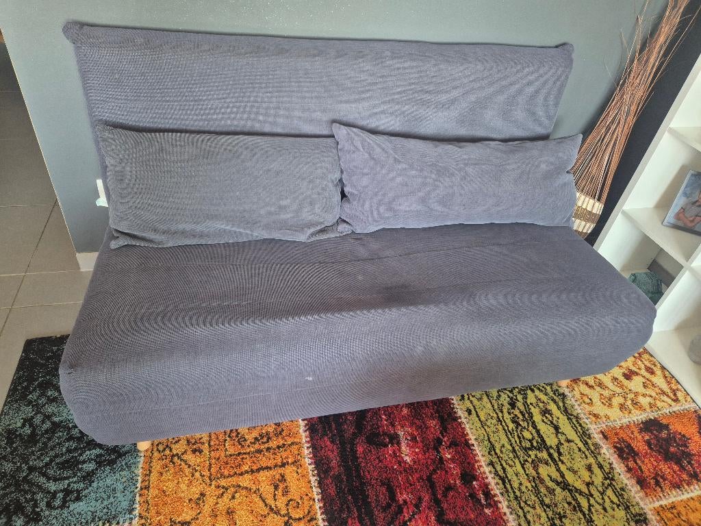 canapé lit gris foncé, 75 à 100 cm, Comme neuf, Enlèvement, Tissus