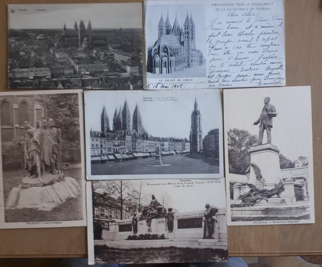 6 oude postkaarten DOORNIK :1 verzonden 1902 overige niet, Ophalen of Verzenden