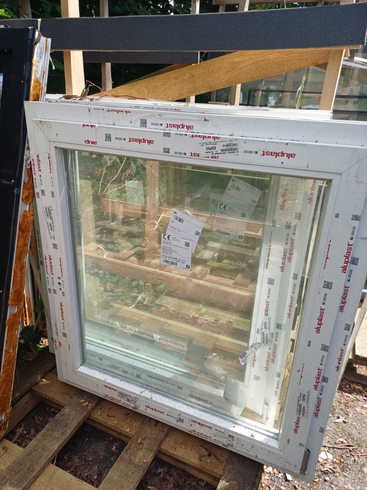 Pvc raam met glas inbegrepen met één vleugel, Kunststof, Overige typen, Zo goed als nieuw, Inclusief glas