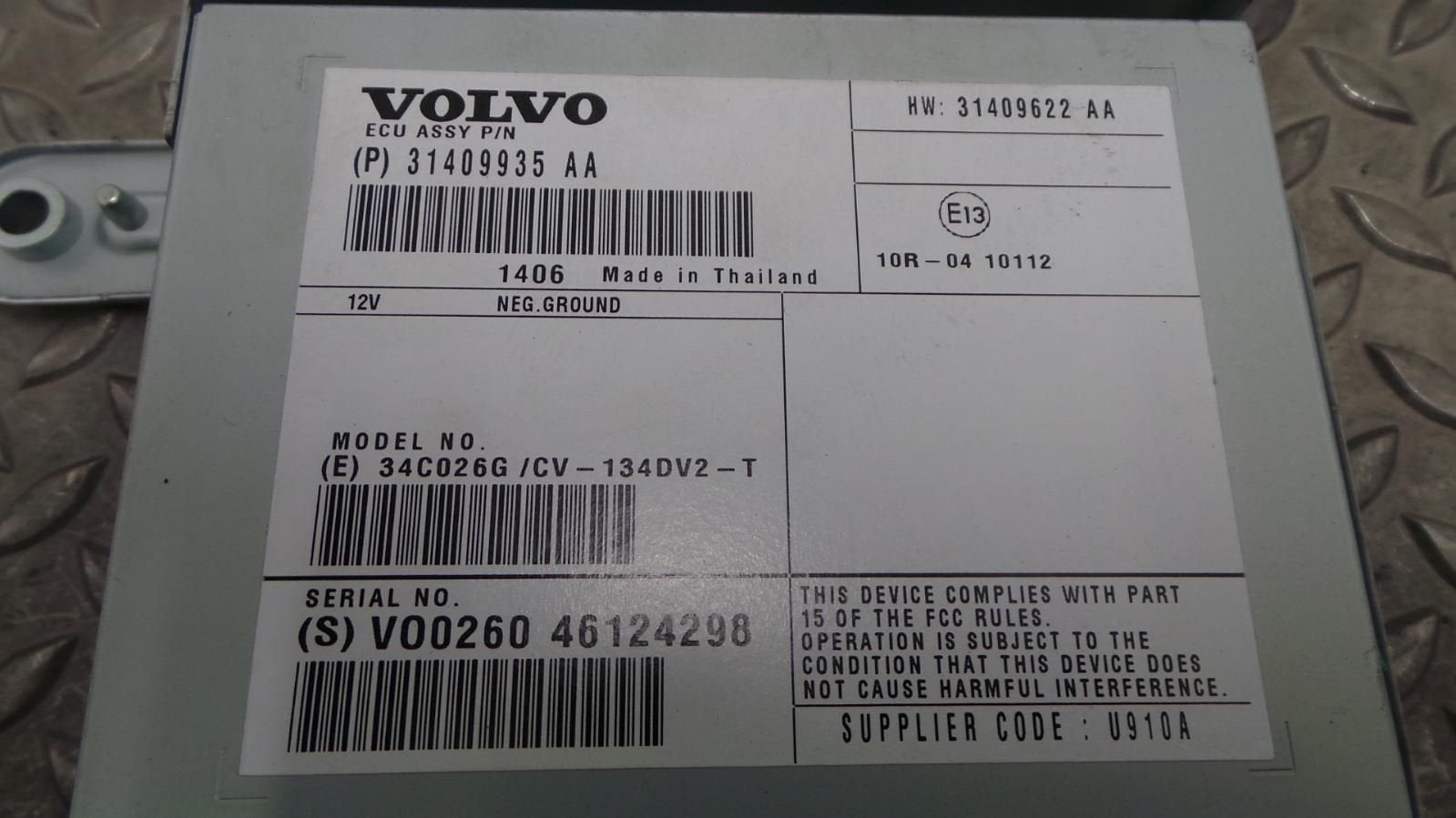 VOLVO XC60 VERSTERKER UNIT AUDIO 31409935 2014, Enlèvement ou Envoi, Utilisé, ARN reconnu