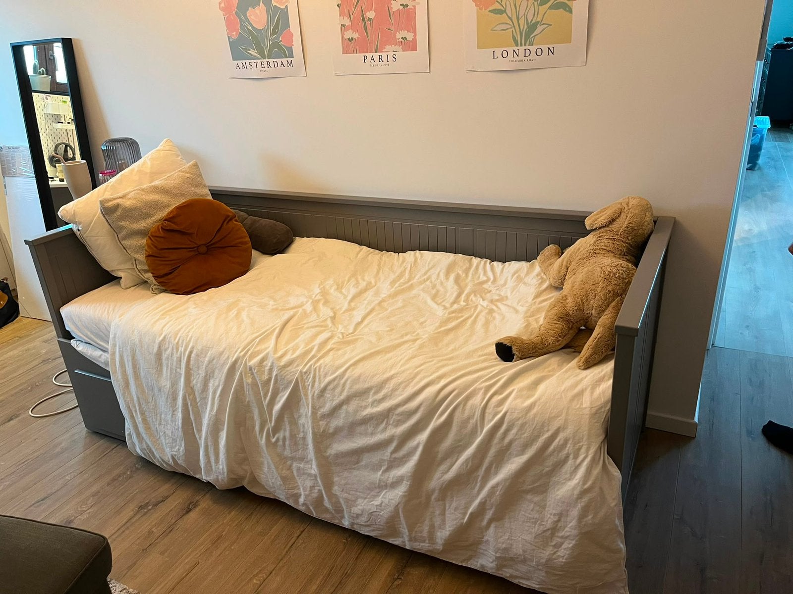 Uitschuifbaar bed Hemnes, Ophalen, Gebruikt, 180 cm of meer, 70 tot 85 cm