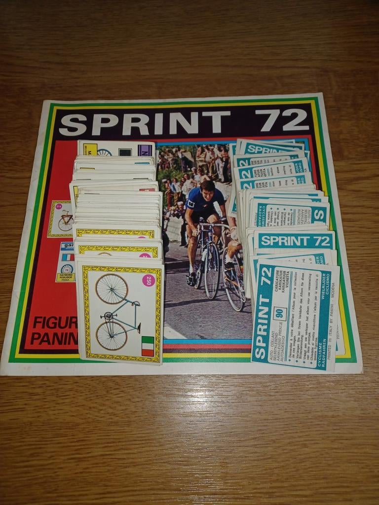 Panini sprint 72  complete origenele set met leeg Album, Verzamelen, Ophalen of Verzenden