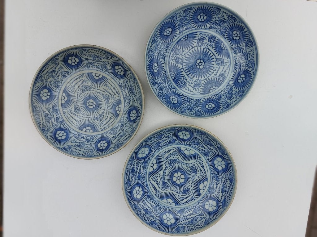 Set van 3 Borden (17e / 18e Eeuw) – Kraak / Swatow Stijl, Antiek en Kunst, Ophalen