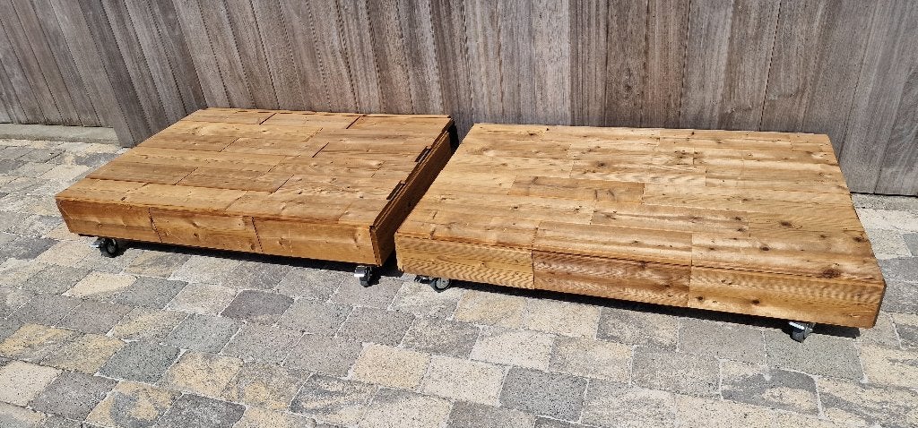 pallet podium op wieltjes, 2 stuks, Ophalen, Gebruikt, Pallet
