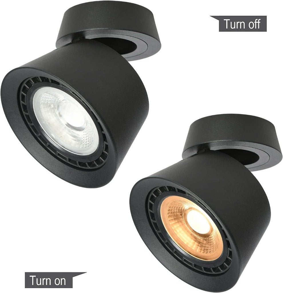 Spot LED Orientable 12W Noir – 3000K – Rotation 360, Maison & Meubles, Lampes | Spots, Neuf, Enlèvement ou Envoi, LED, Métal