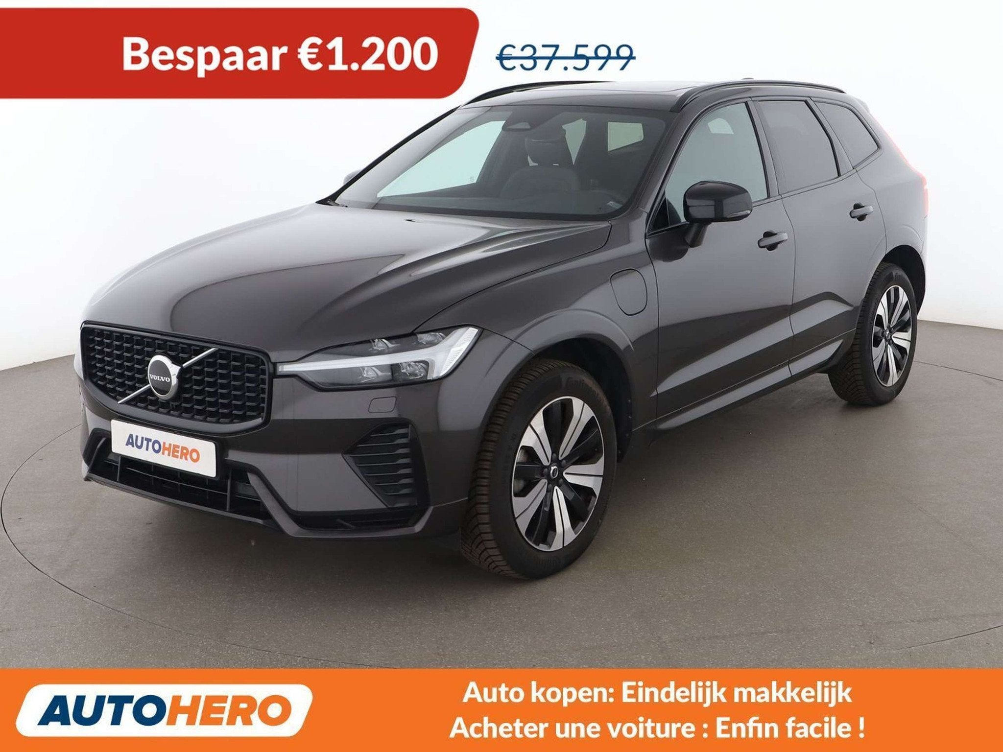 Volvo XC60 2.0 T6 Recharge Plug-in Hybrid Plus Dark AWD, Autos, Cuir, Argent ou Gris, Achat, Euro 6