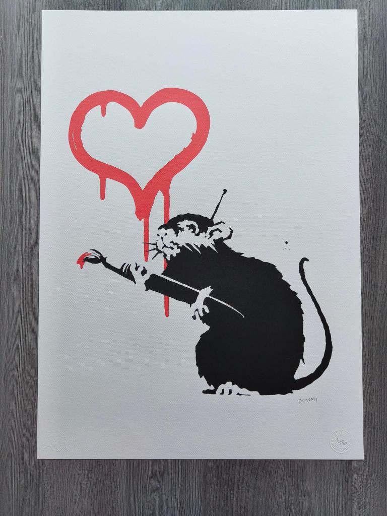 Le charmant Banksy, Antiquités & Art, Art | Lithographies & Sérigraphies, Enlèvement ou Envoi