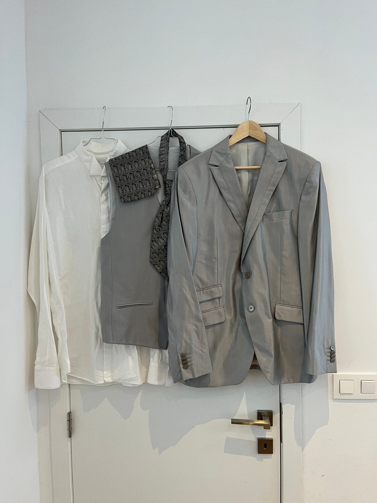 Kostuum merk immediate model 347 campagn silver grey, Ophalen, Zo goed als nieuw, Wit