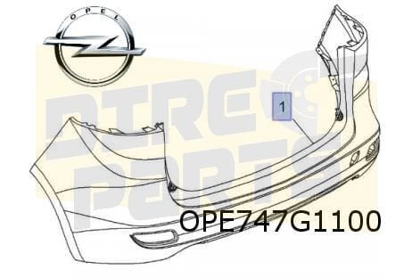 Opel Zafira C Tourer (12/11-9/16)  achterbumper  (te spuiten, Neuf, Arrière, -, Opel