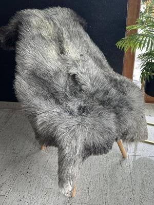 Tapis décoration en peau de mouton moelleuse Heidschnucke, 100 tot 150 cm, Zo goed als nieuw, Crème, Ovaal