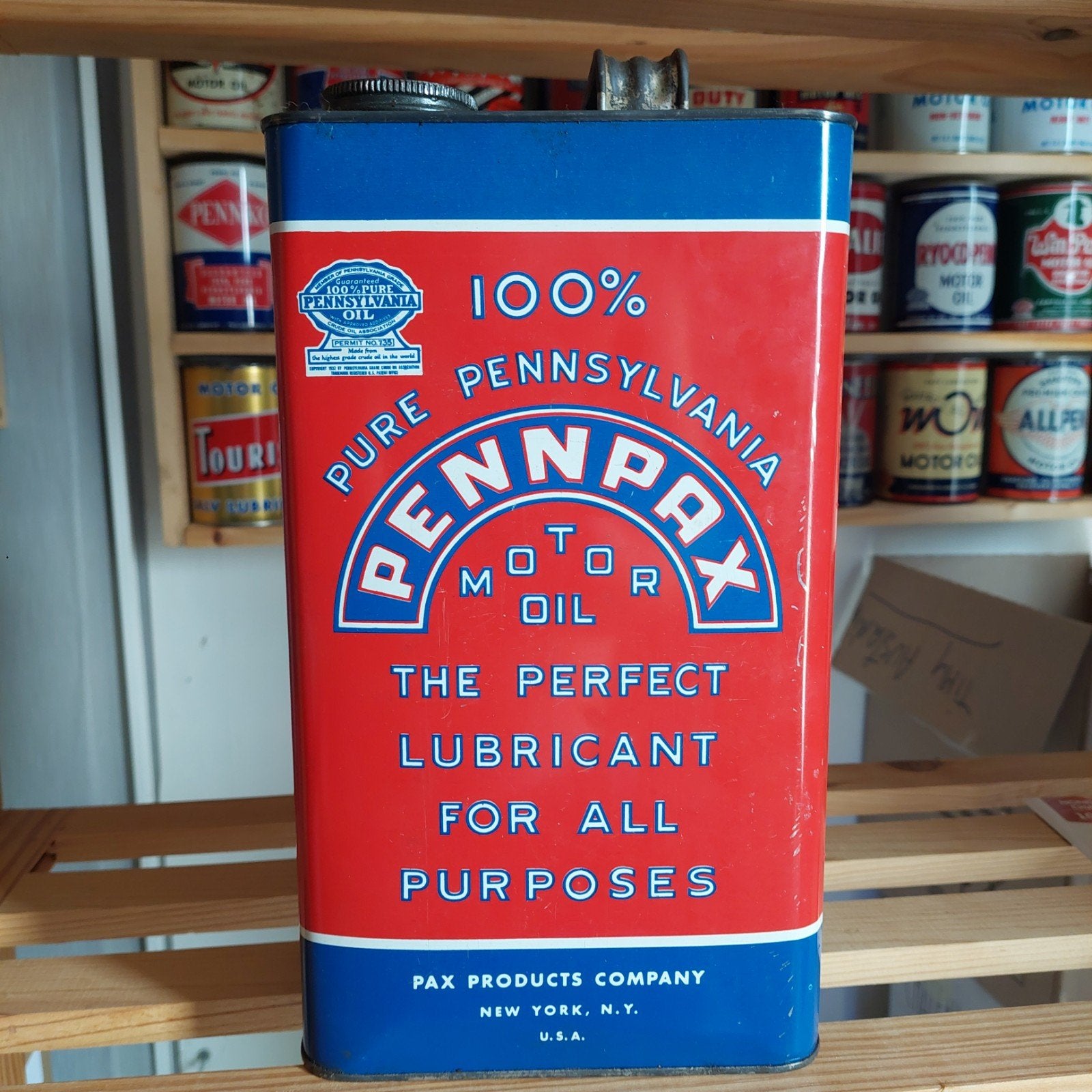 olieblik pennpax usa, Verzamelen, Ophalen of Verzenden