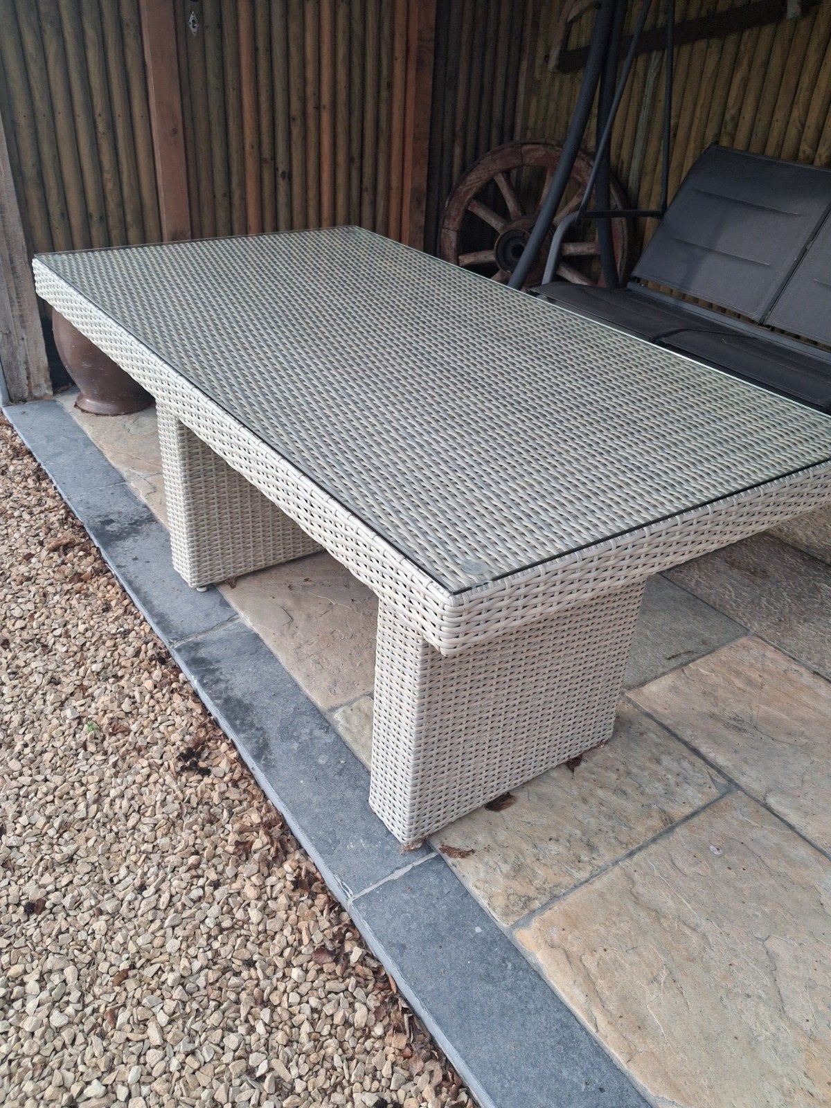 tuintafel in rotanlook, Tuin en Terras, Ophalen