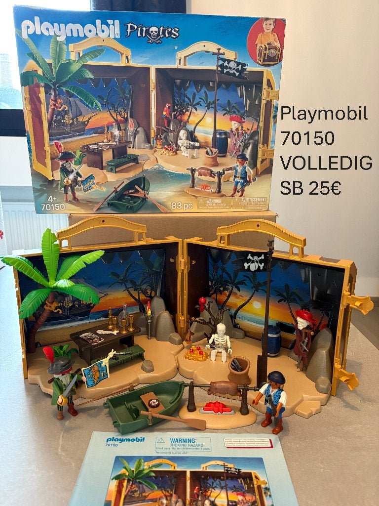 Playmobil Pirates meeneem pirateneiland - 70150, Kinderen en Baby's, Ophalen, Pirates, Complete set, Overige typen