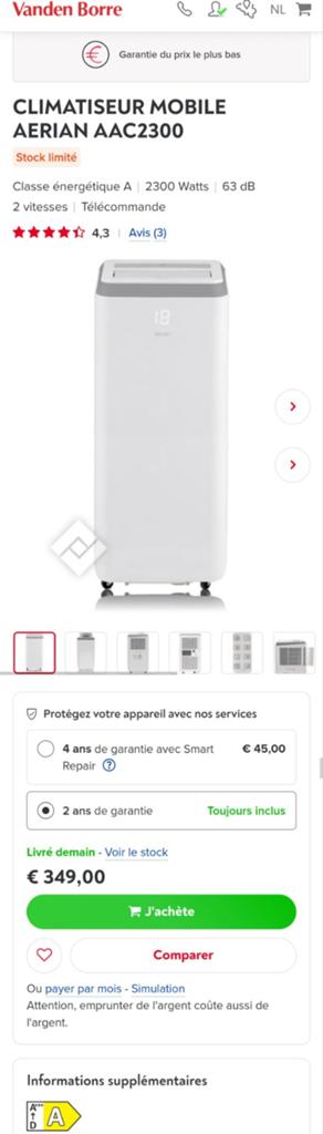 Air conditionné, climatisation, Electroménager, Enlèvement
