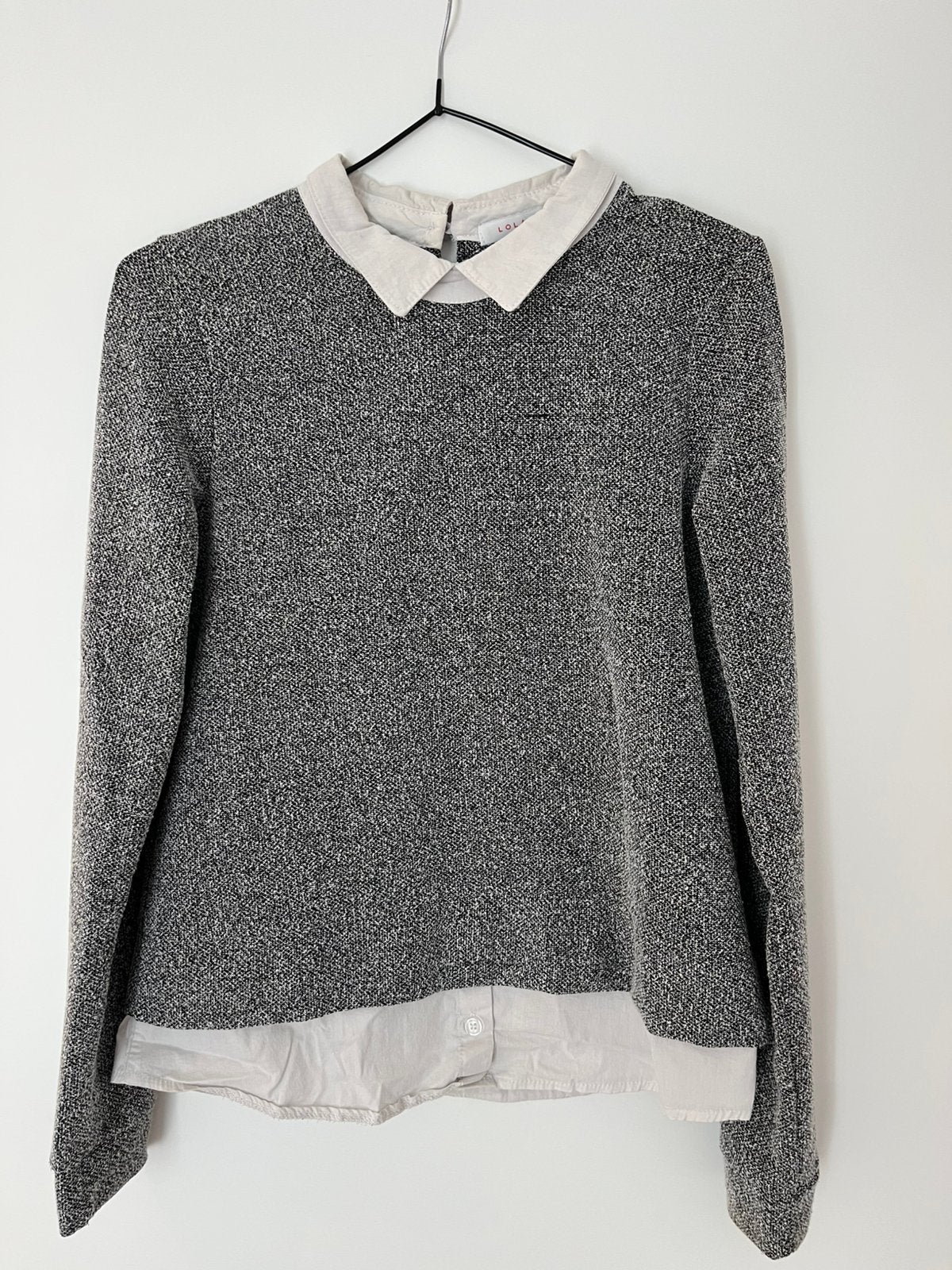 Pull 2 en 1 LolaLiza à col chemise XS, Envoi, Comme neuf, Taille 34 (XS) ou plus petite, Gris