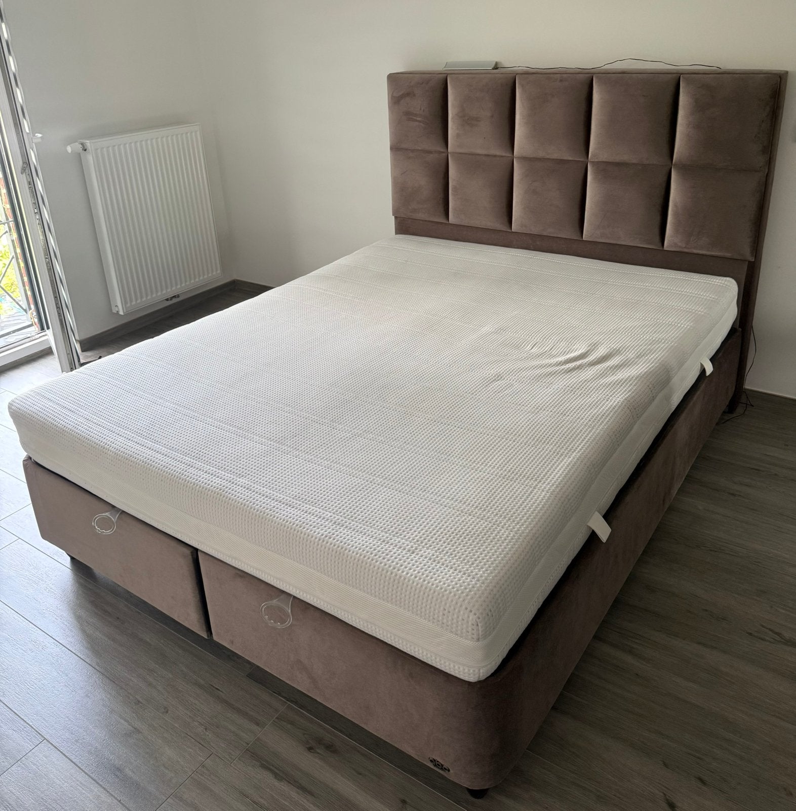 Boxspring (lit coffre) 160x200, Maison & Meubles, Chambre à coucher | Lits boxsprings, Queen size, Comme neuf, Enlèvement, 200 cm