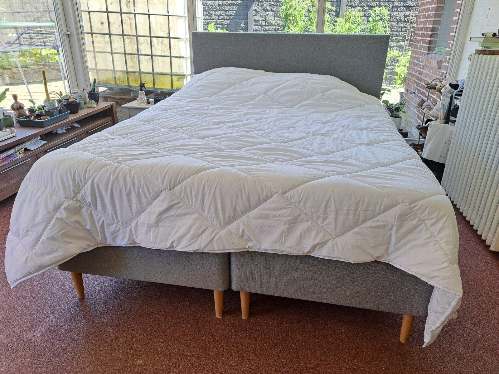 Tweepersoonsbed, Huis en Inrichting, Slaapkamer | Bedden, Ophalen, Tweepersoons, Zo goed als nieuw, 200 cm