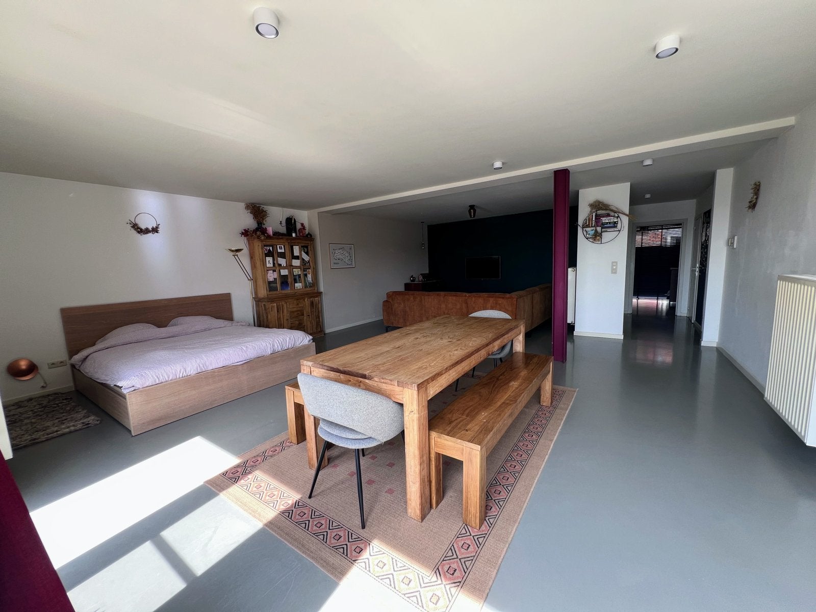 Houten tafel met bankjes + salontafel, Huis en Inrichting, Ophalen, Gebruikt, 100 tot 150 cm, Teakhout