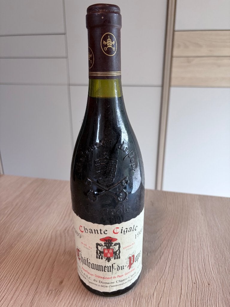 1 x Châteauneuf-du-Pape, Chante Cigale, 1989,, Verzamelen, Ophalen, Frankrijk, Nieuw, Rode wijn
