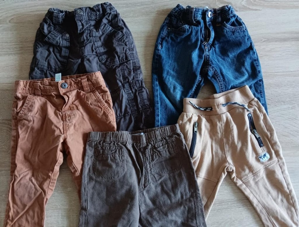 5 Broeken  Maat 80  o.a. Dirkje Obaibi JBC,.., Ophalen, Gebruikt, Jongetje, Broekje