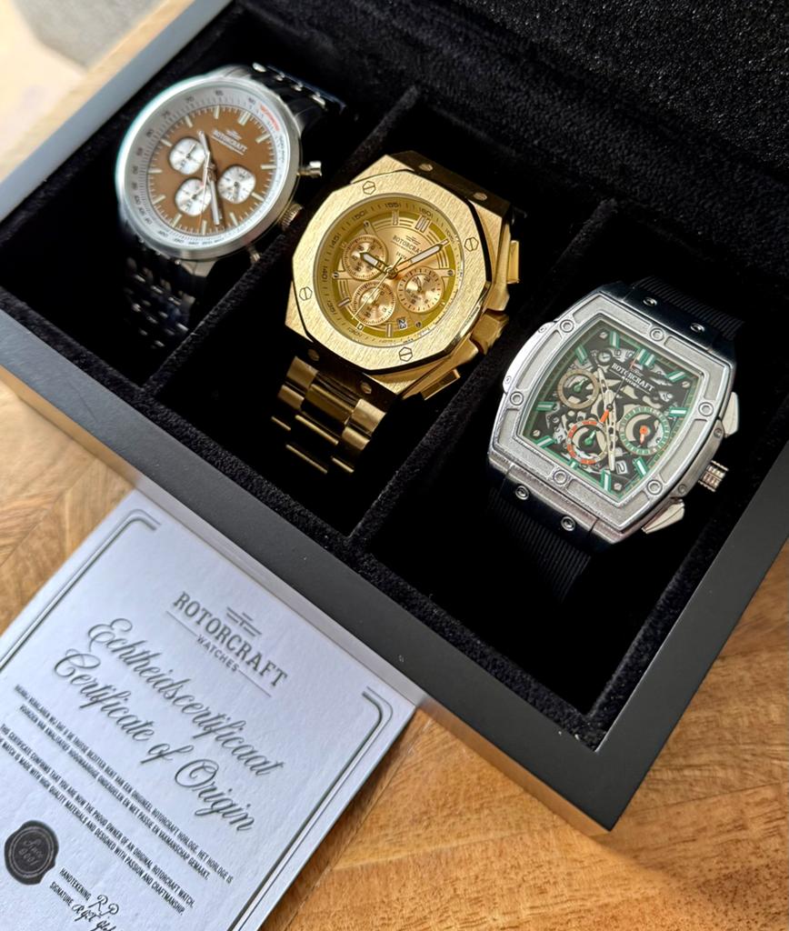BOÎTE À MONTRES ROTORCRAFT VAUT1567€! NEUF AVEC CERTIFICAT !, Bijoux, Sacs & Beauté, Montres | Hommes, Enlèvement ou Envoi, Neuf